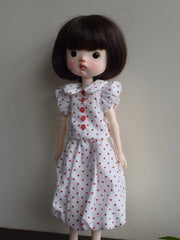 Mini Polka Dot Blythe BJD Dress - Handmade Doll Clothes - ToastDoll