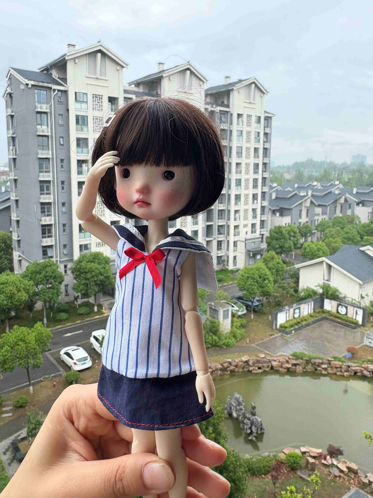 Navy Vintage Little Girl Blythe BJD Dress | ToastDoll