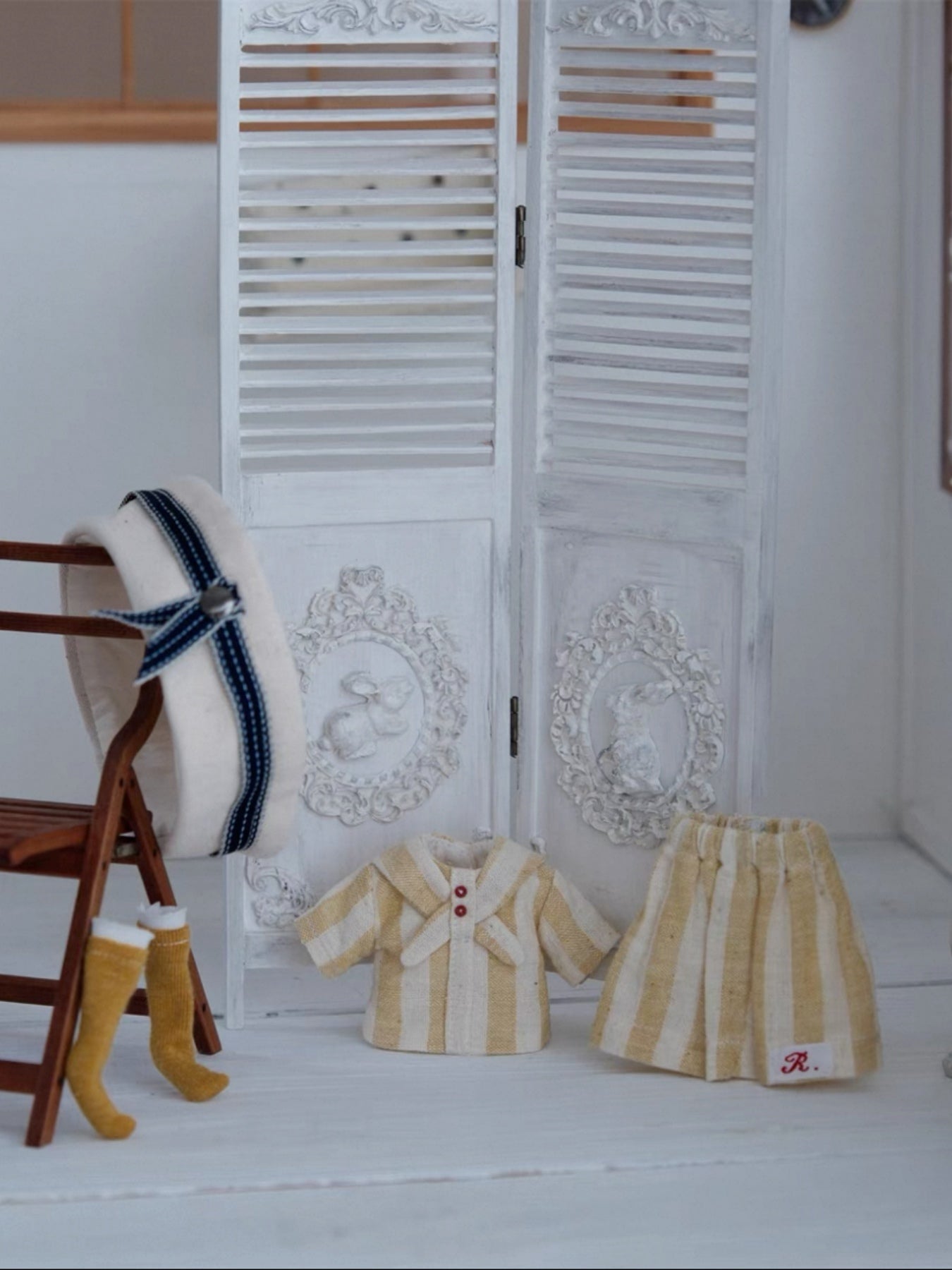 Handmade Outfit for Blythe/Obitsu/Pullip, Navy Striped Set