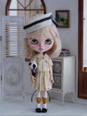 Handmade Outfit for Blythe/Obitsu/Pullip, Navy Striped Set