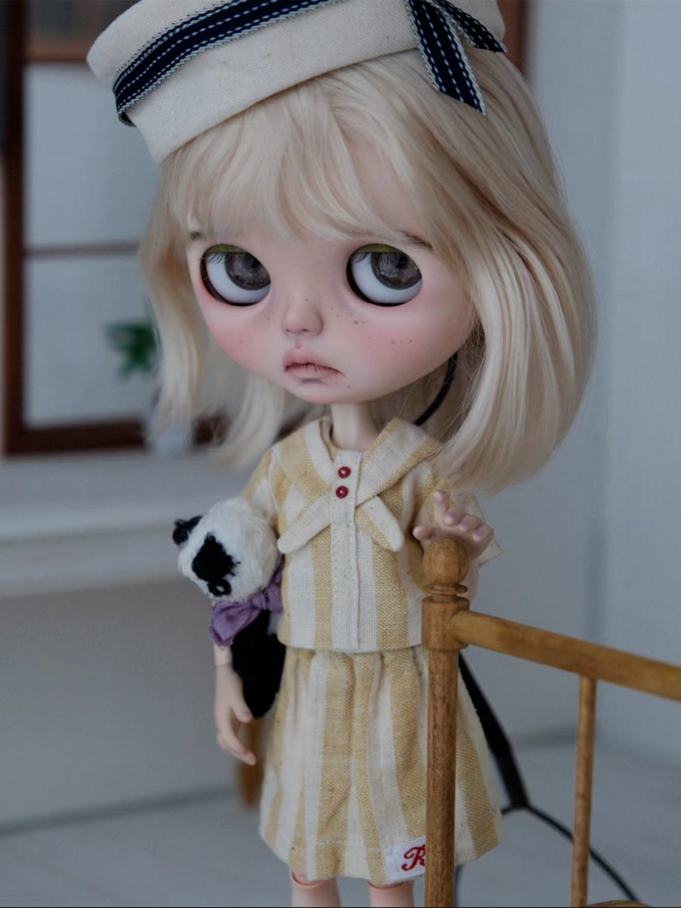 Handmade Outfit for Blythe/Obitsu/Pullip, Navy Striped Set