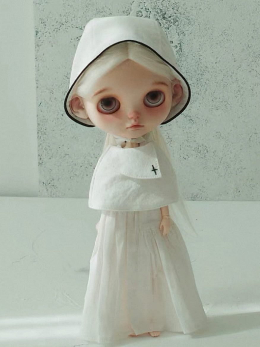 Handmade Outfit for Blythe/Obitsu, Nun-inspired Dress Set