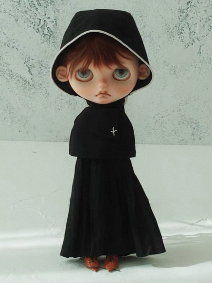 Handmade Outfit for Blythe/Obitsu, Nun-inspired Dress Set