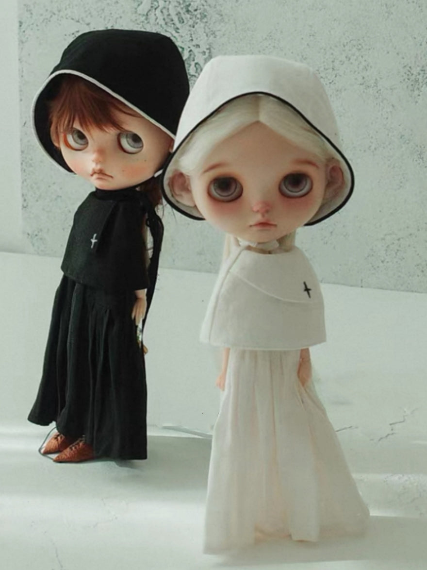 Handmade Outfit for Blythe/Obitsu, Nun-inspired Dress Set