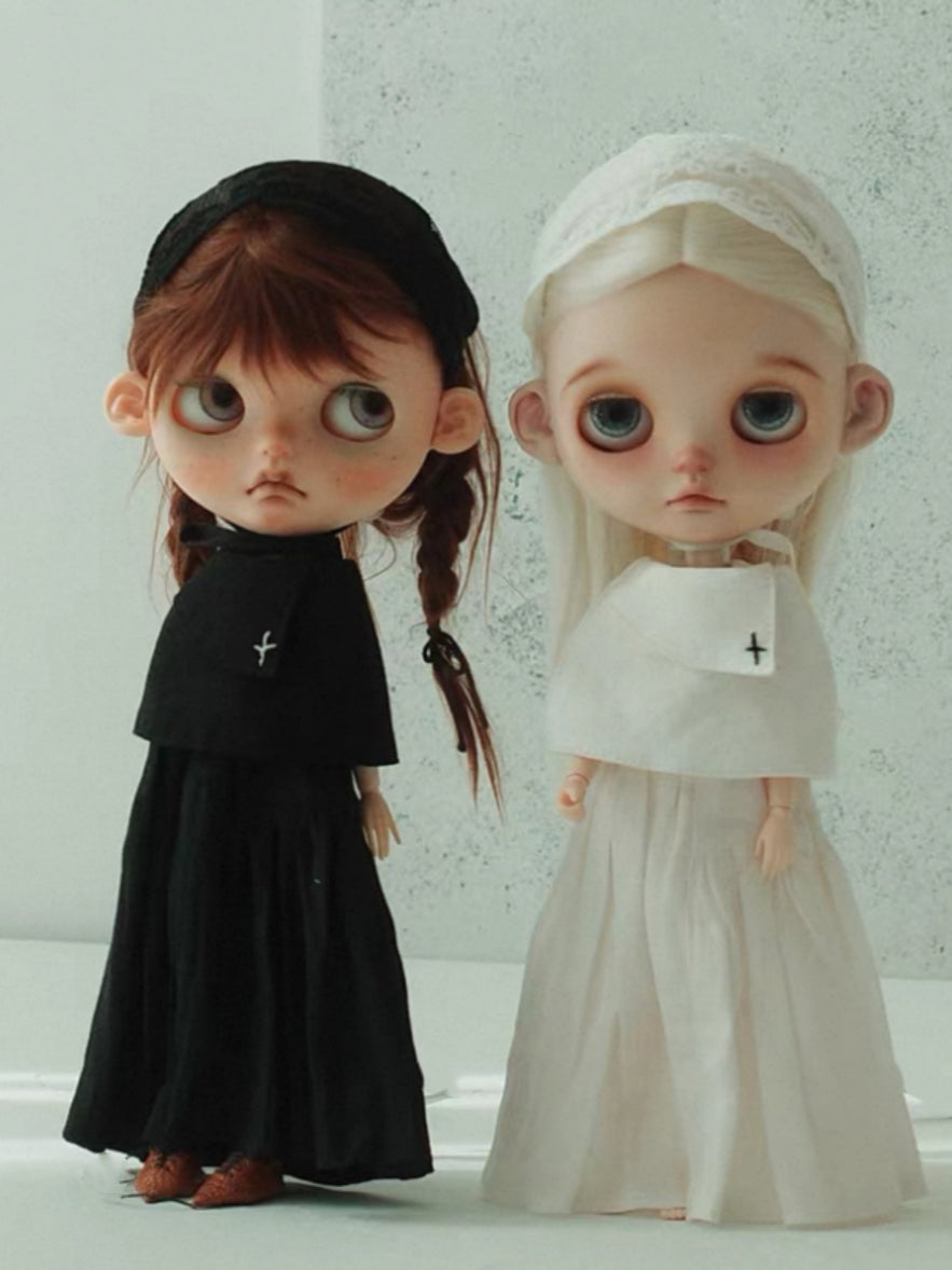 Handmade Outfit for Blythe/Obitsu, Nun-inspired Dress Set