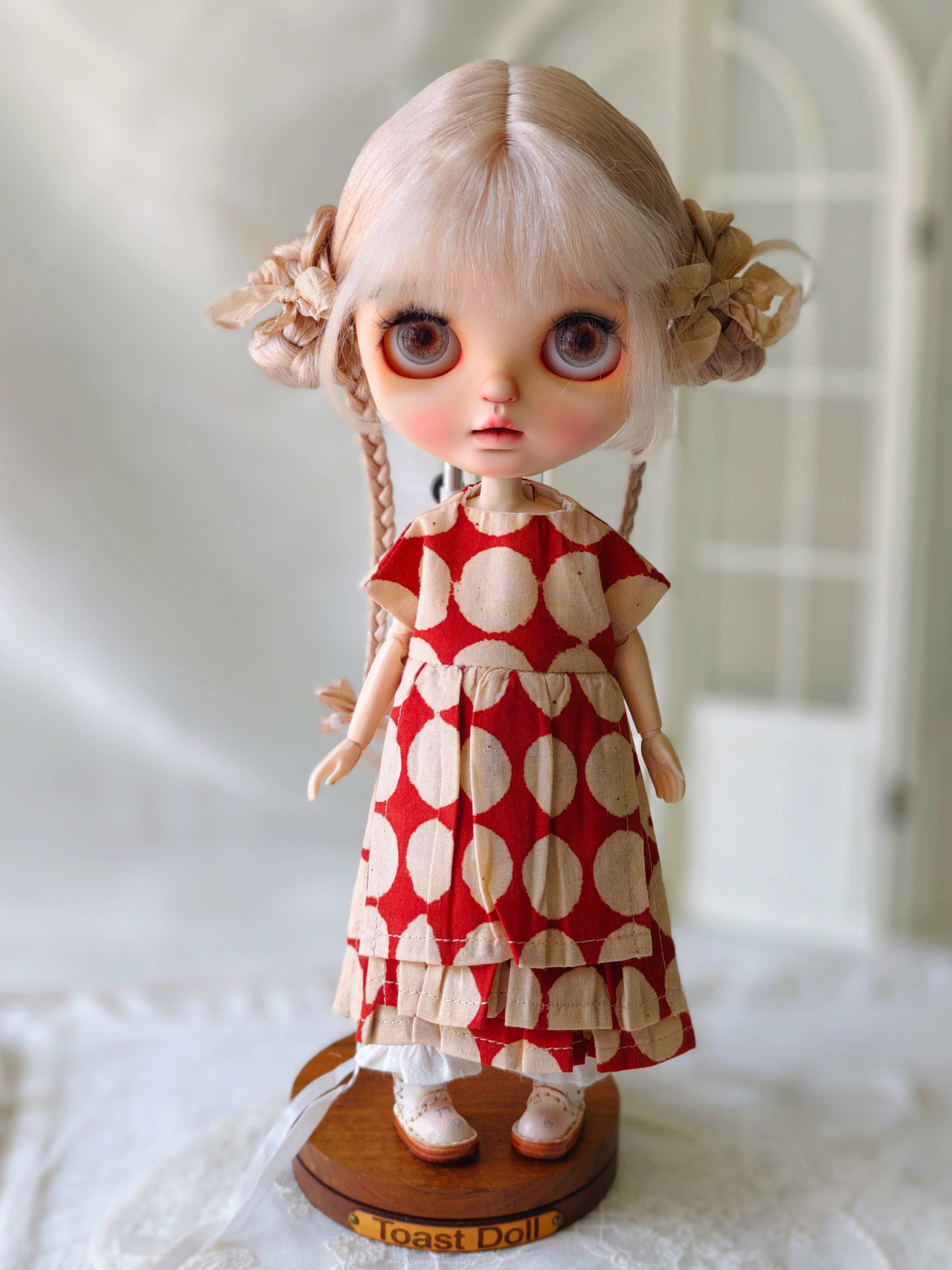 Retro Dot Blythe 1/6 BJD Outfit - Handmade Doll Clothes - ToastDoll