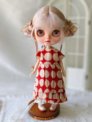Retro Dot Blythe 1/6 BJD Outfit - Handmade Doll Clothes - ToastDoll