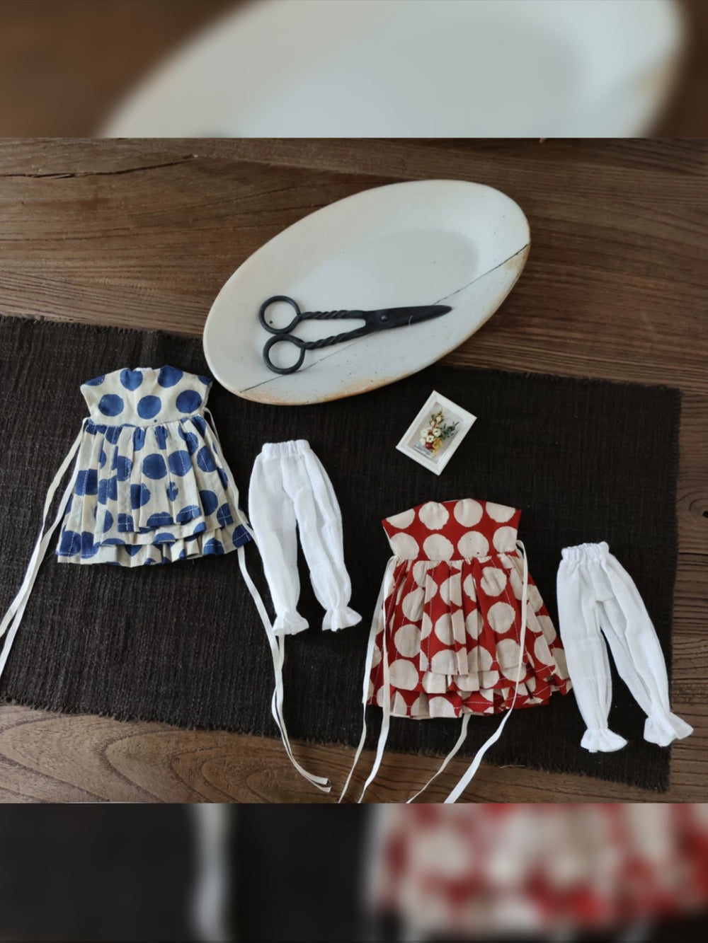 Retro Dot Blythe 1/6 BJD Outfit Flat Lay | ToastDoll