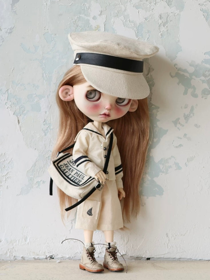 White Sailor Blythe 1/6 BJD Outfit - Handmade Doll Clothes - ToastDoll