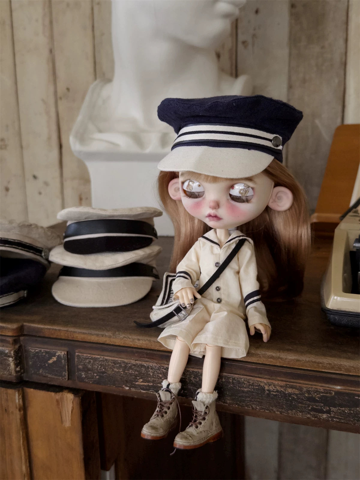 White Sailor Blythe 1/6 BJD Outfit - Handmade Doll Clothes - ToastDoll