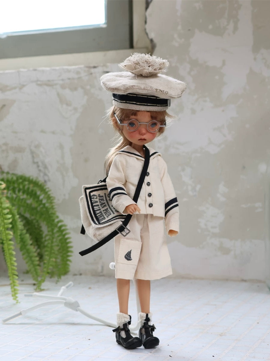 White Sailor Blythe 1/6 BJD Outfit - Handmade Doll Clothes - ToastDoll