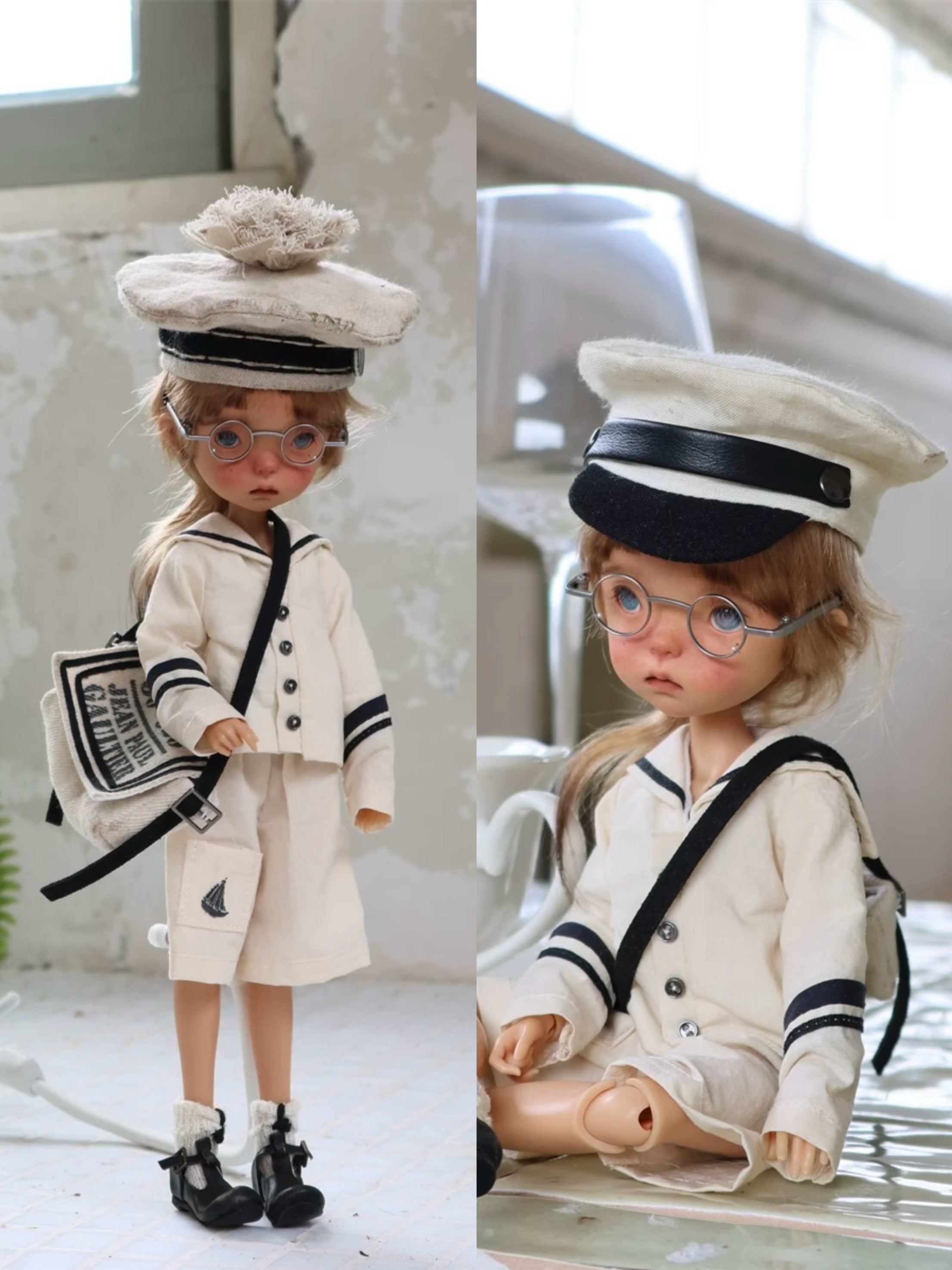 White Sailor Blythe 1/6 BJD Outfit - Handmade Doll Clothes - ToastDoll