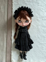 Black Vintage Ruffle Blythe 1/6 BJD Set | ToastDoll