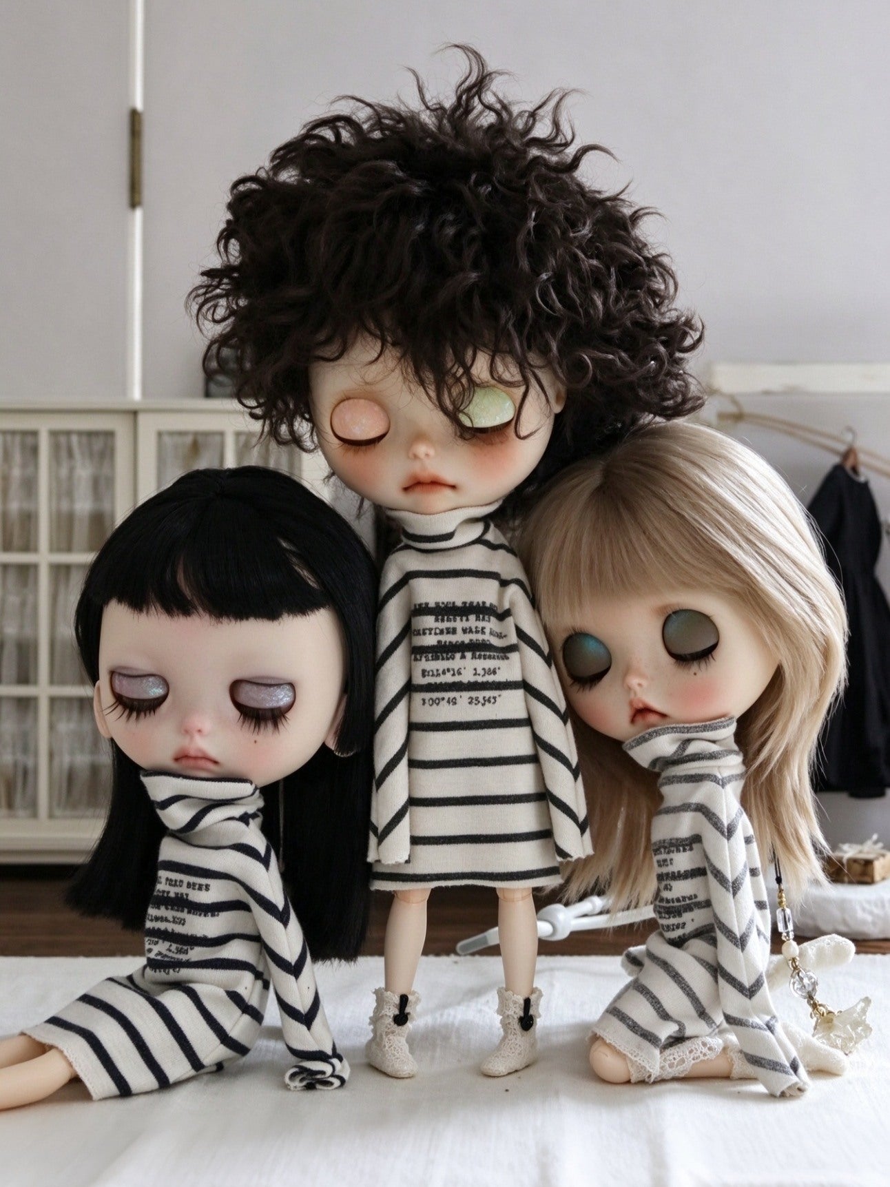 Casual Strip Blythe BJD Dress On Doll Display｜ToastDoll