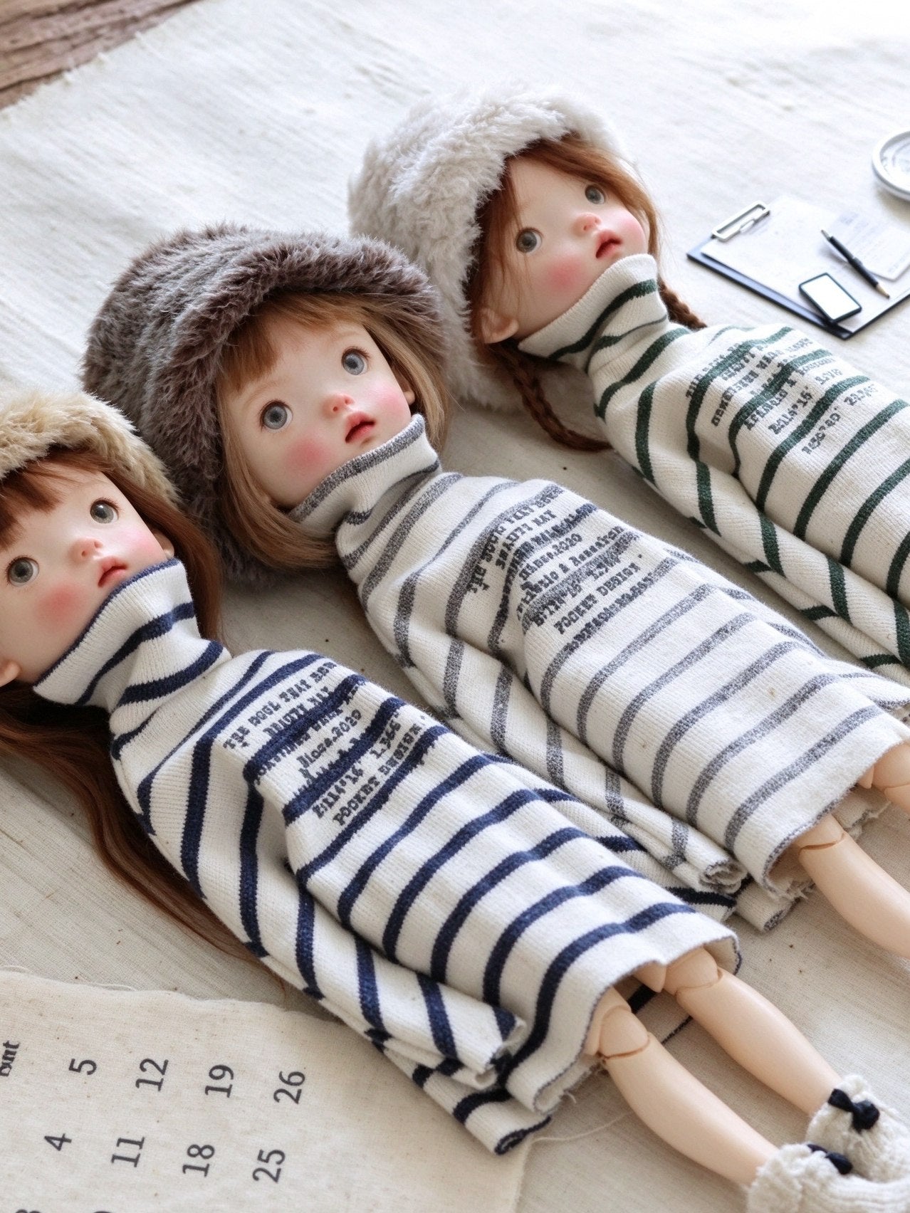 Casual Strip Blythe BJD Dress - Handmade Doll Clothes - ToastDoll