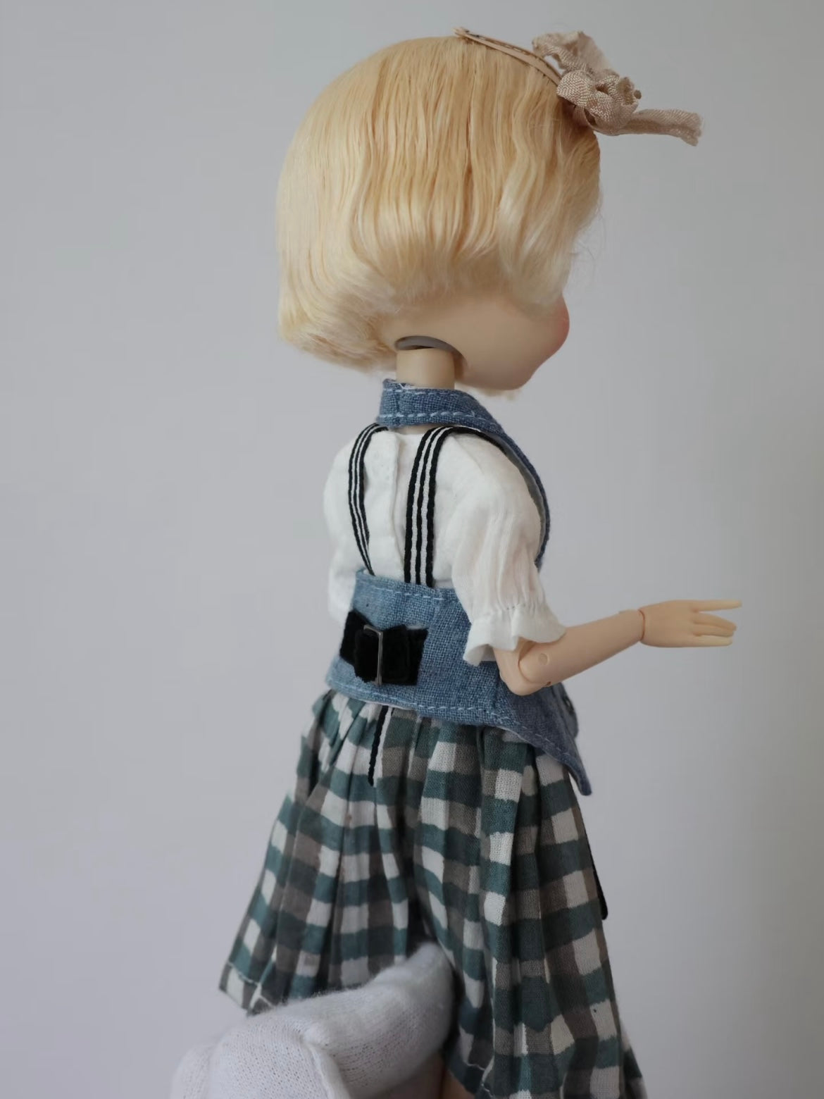 Plaid Denim Blythe BJD Outfit - Handmade Doll Clothes - ToastDoll