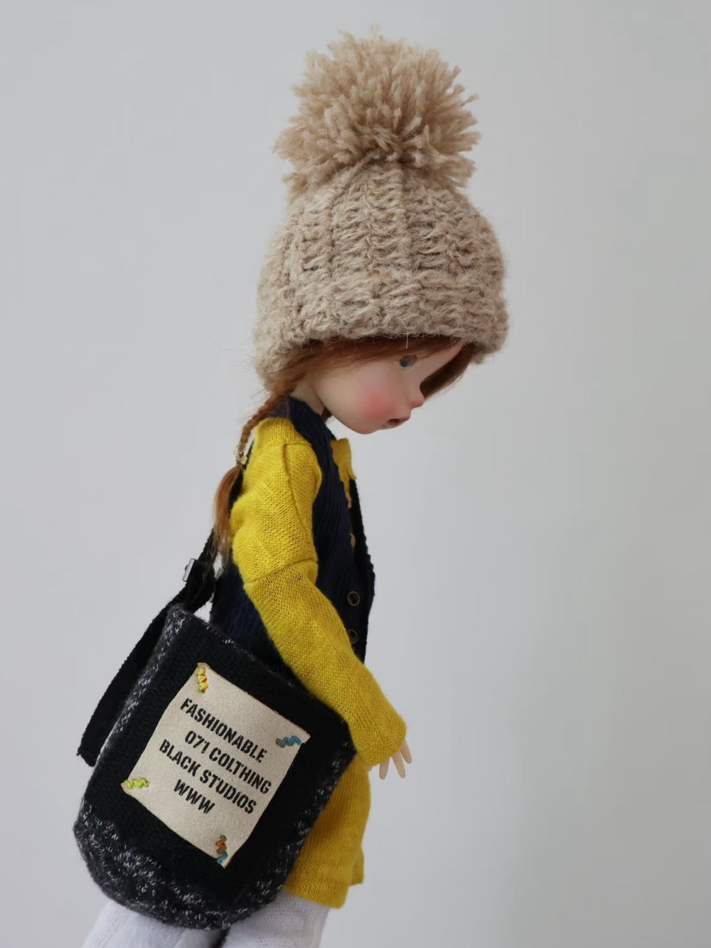 Yellow Blue Mix BJD Outfit Side View | ToastDoll