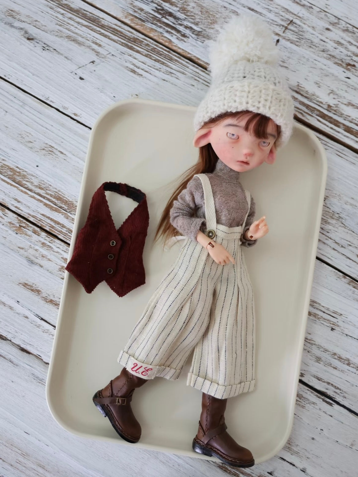 Claret Chic Mix BJD Outfit - Handmade Doll Clothes - ToastDoll