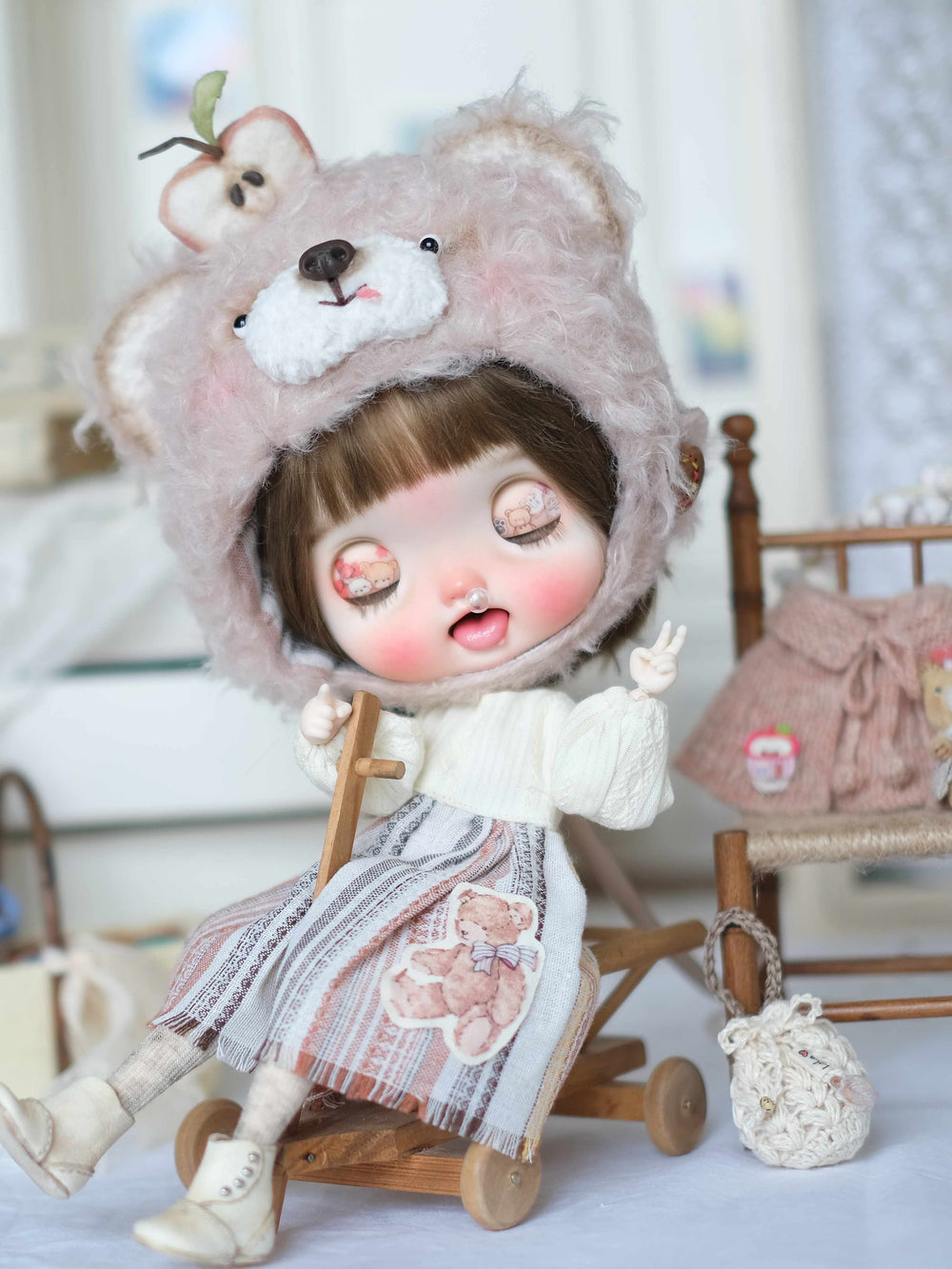 Cute Bear Forest Blythe Pink Outfit | ToastDoll