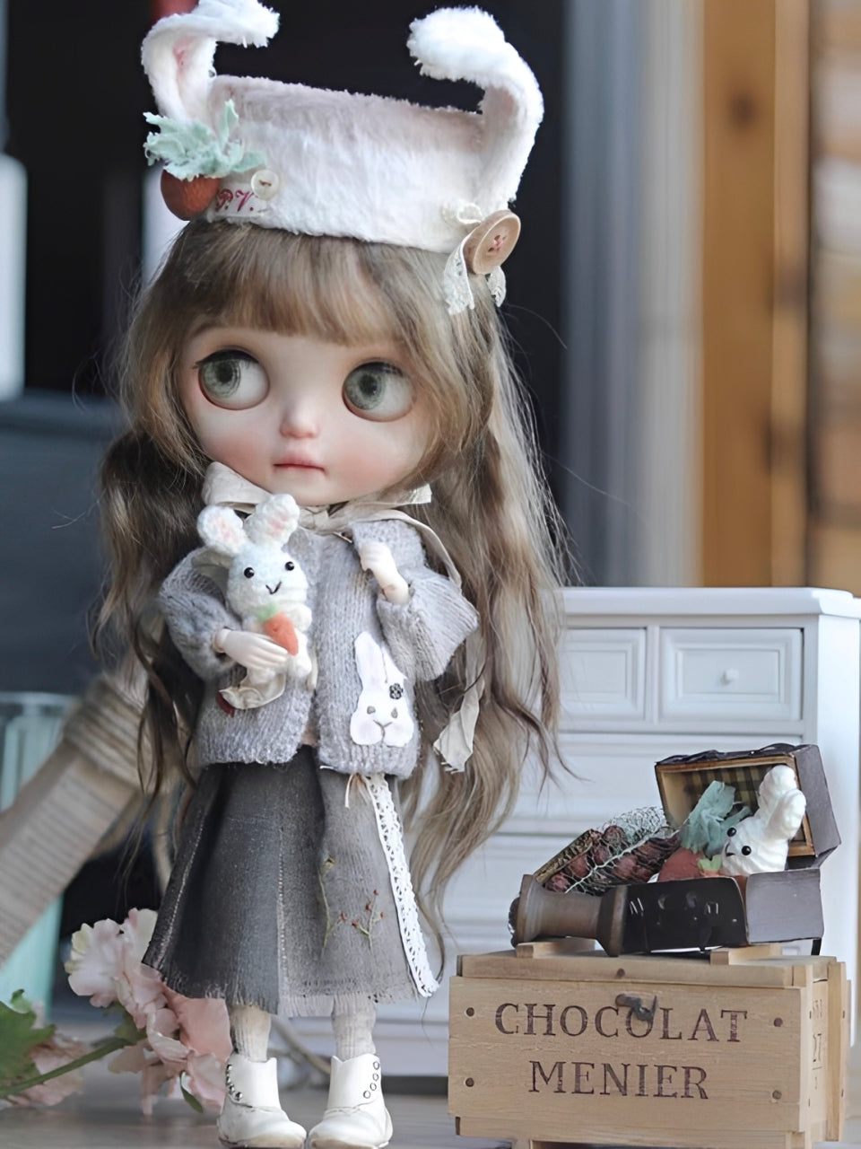 Bunny Carrot Blythe Outfit On Doll Display | ToastDoll