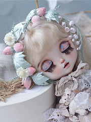 Strawberry Lily Blythe Headband On Doll Display | ToastDoll