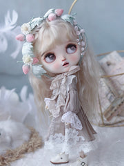 Strawberry Lily Blythe Headband - Handmade Doll Headpiece - ToastDoll
