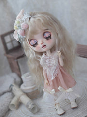Strawberry Hat Blythe Hair Clip - Handmade Doll Headpiece - ToastDoll