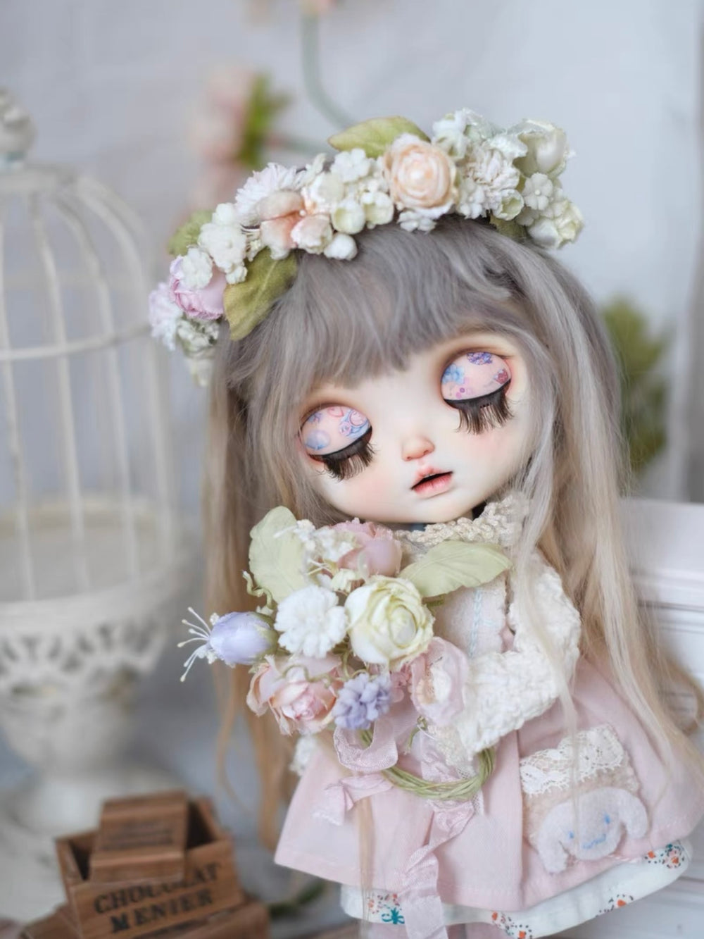 Light Color Rose Floral Blythe Crown | ToastDoll