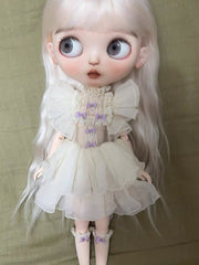 Lace Bow Skirt Blythe Outfit On Doll Display | ToastDoll