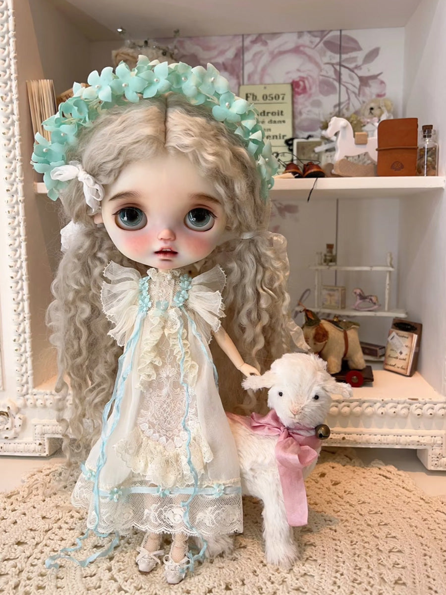 Handmade Outfit for Blythe/ Ob24/ Ob22/ Pullip, Lace Bow Dress