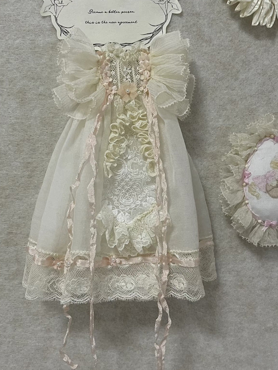 Handmade Outfit for Blythe/ Ob24/ Ob22/ Pullip, Lace Bow Dress
