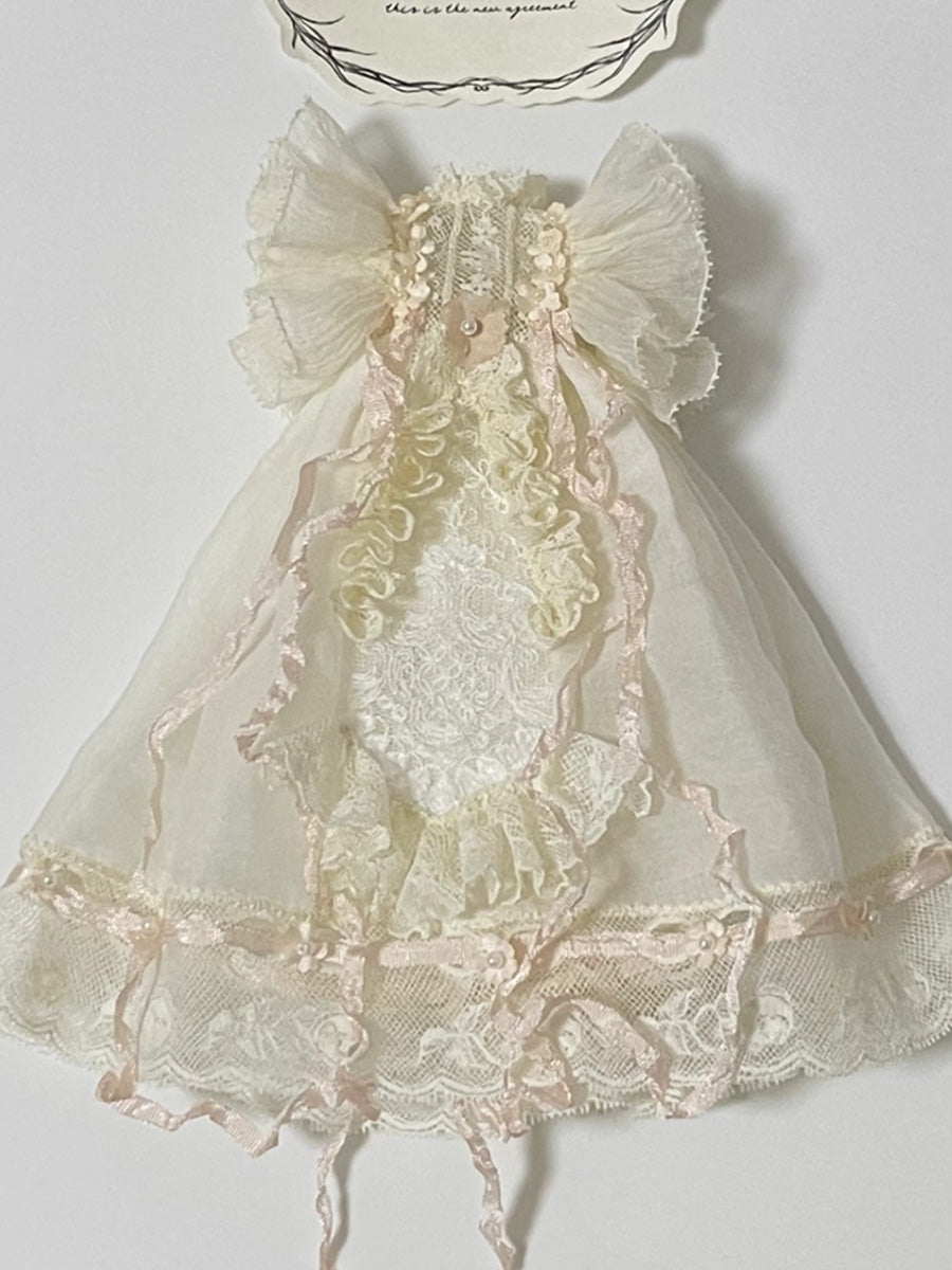Handmade Outfit for Blythe/ Ob24/ Ob22/ Pullip, Lace Bow Dress