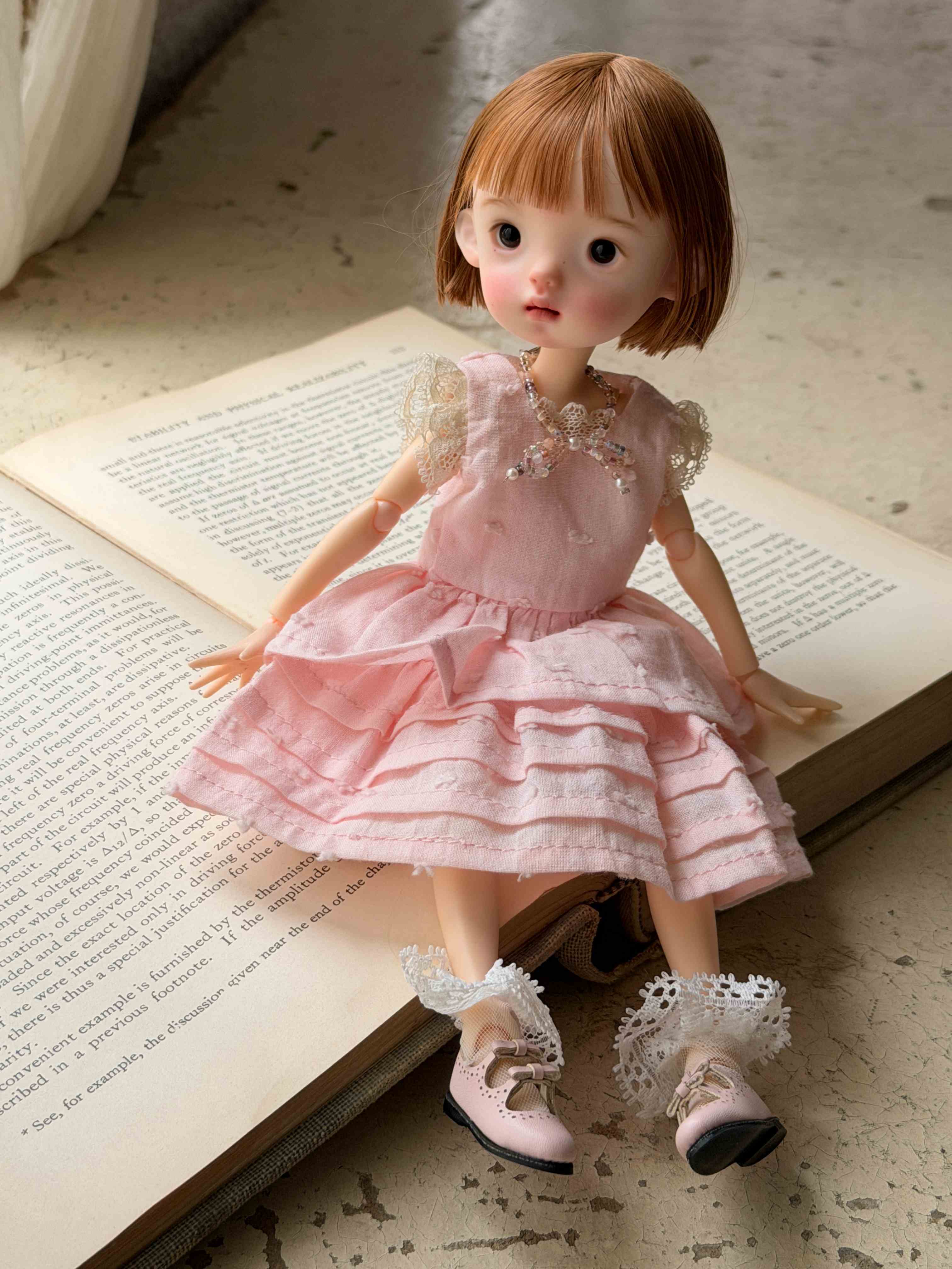 Spring Pink Cotton Blythe BJD Dress - Handmade Doll Clothes -ToastDoll