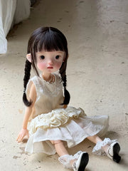 White Lace Ruffle Blythe BJD Dress | ToastDoll