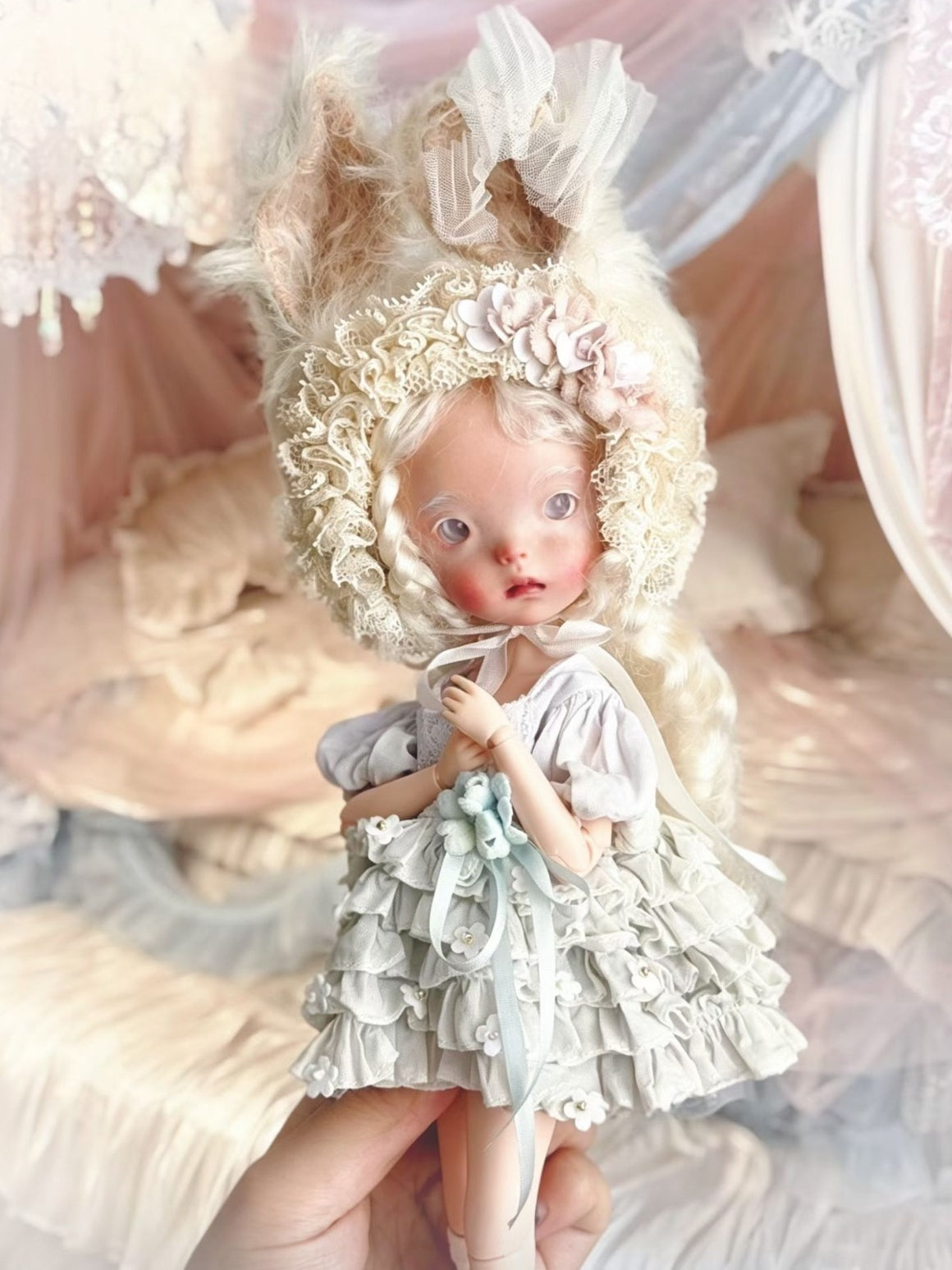 Floral Bunny Blythe 1/6 BJD Set Half Body Shot | ToastDoll