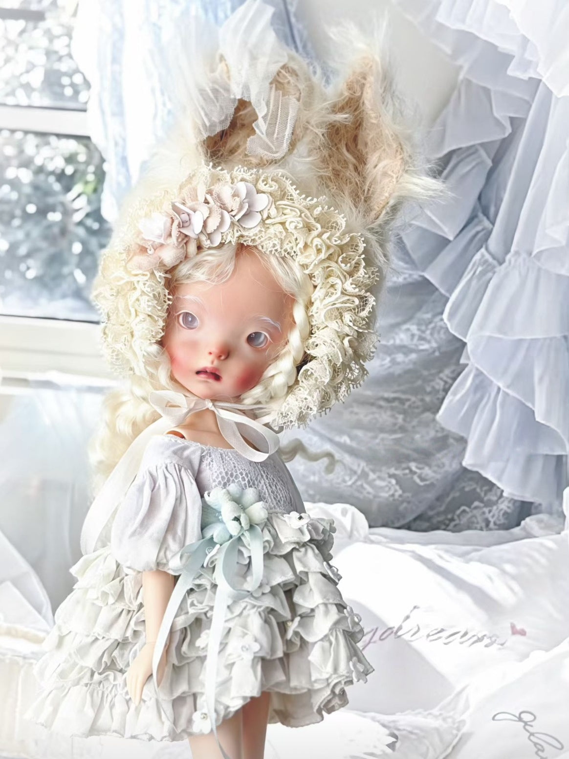 Floral Bunny Blythe 1/6 BJD Set Side View | ToastDoll
