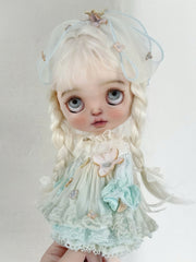Light Blue Butterfly Blythe Dress Set Half Body Shot | ToastDoll