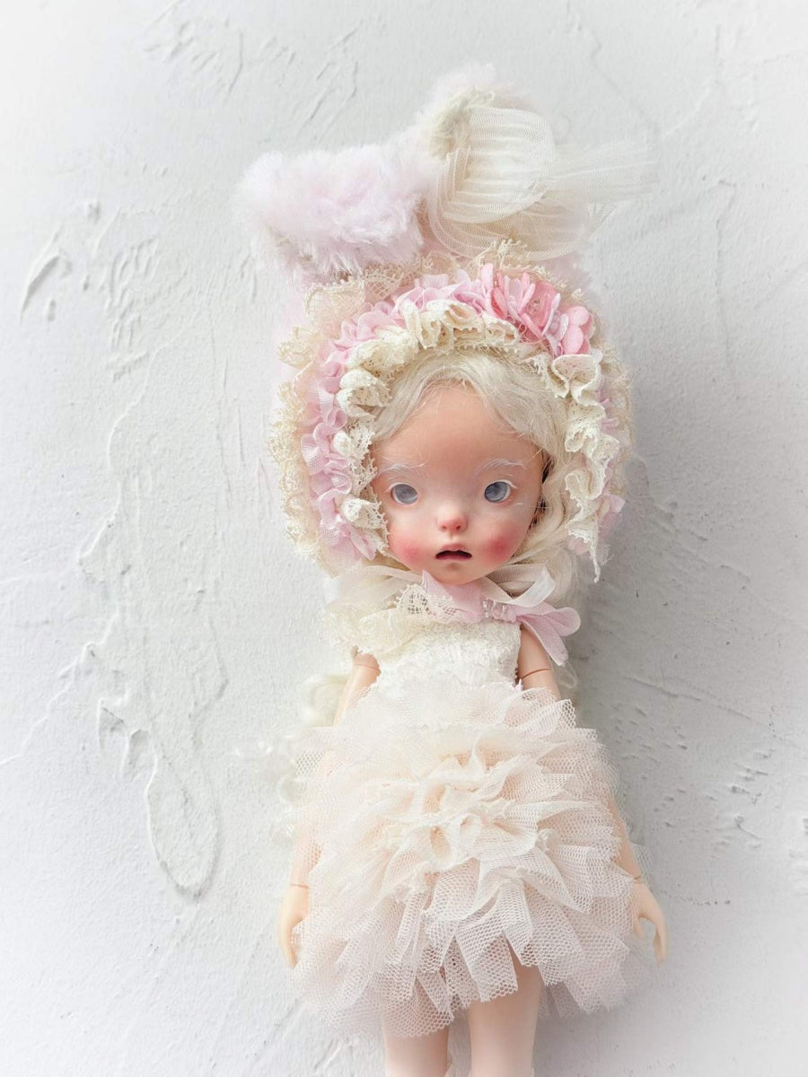 Pink Bunny Cozy Blythe BJD Set - Handmade Doll Clothes - ToastDoll