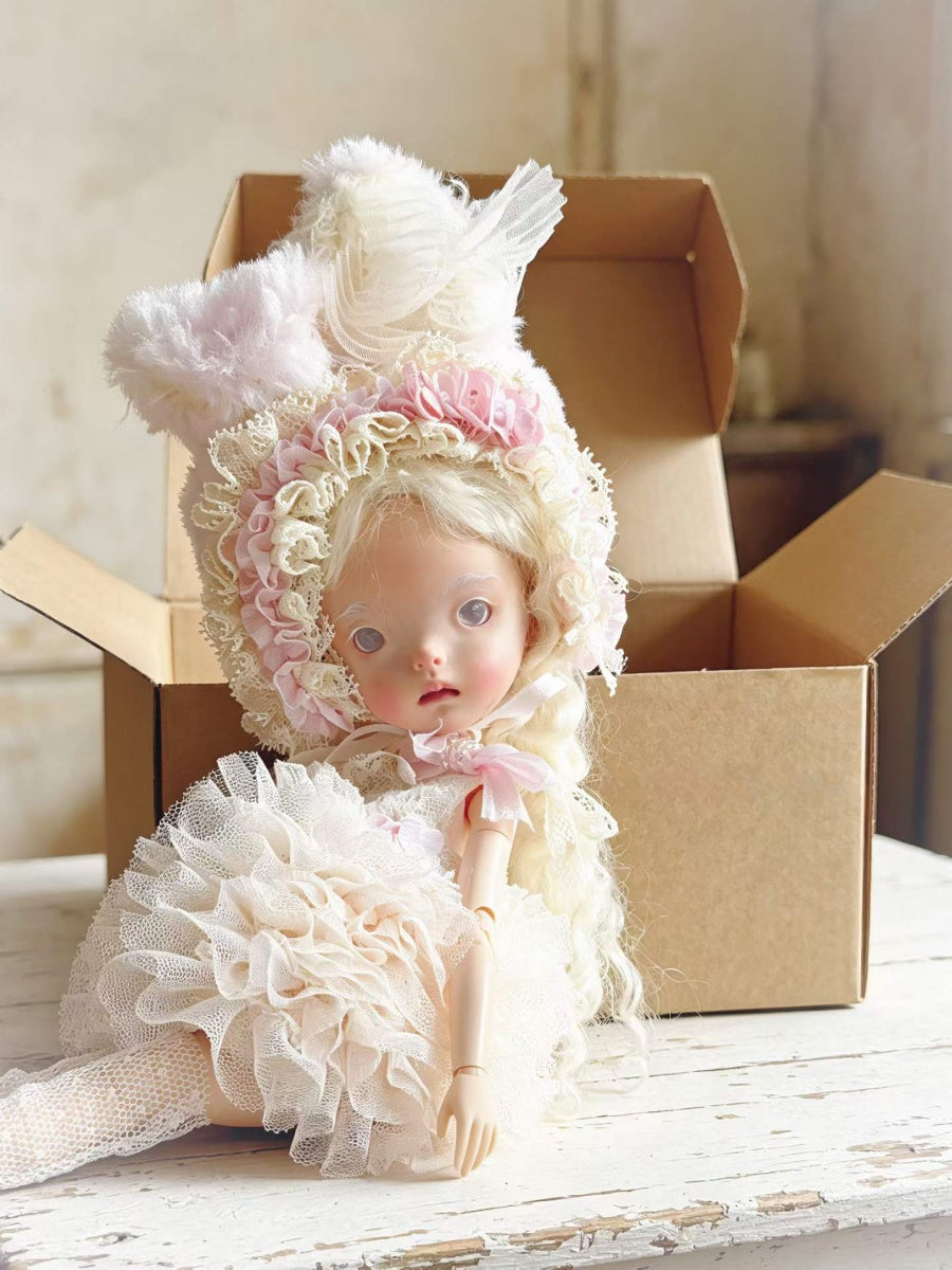 Pink Bunny Cozy Blythe BJD Set - Handmade Doll Clothes - ToastDoll