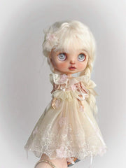 Soft Pink Flower Blythe 1/6 BJD Set - Handmade Doll Clothes - ToastDoll
