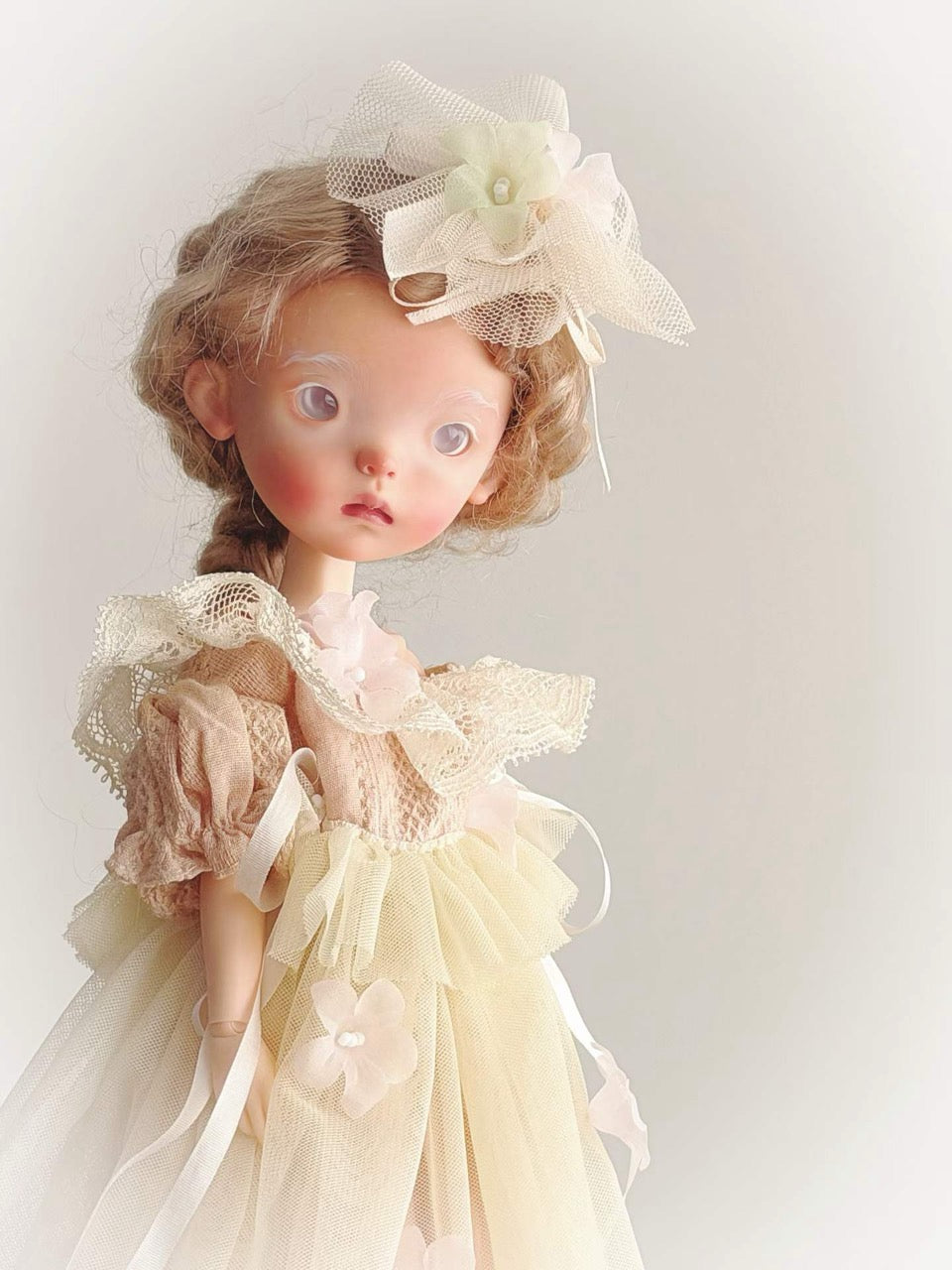 Soft Pink Flower Blythe 1/6 BJD Set - Handmade Doll Clothes - ToastDoll