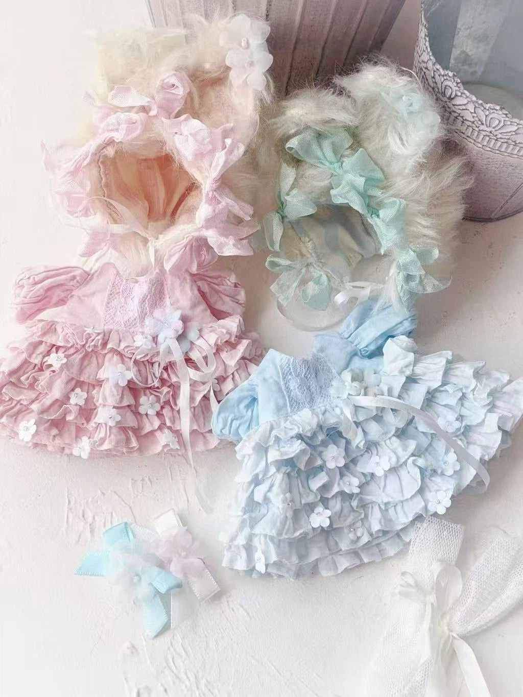 Pink Blue Bunny Blythe 1/6 BJD Set - Handmade Doll Clothes - ToastDoll