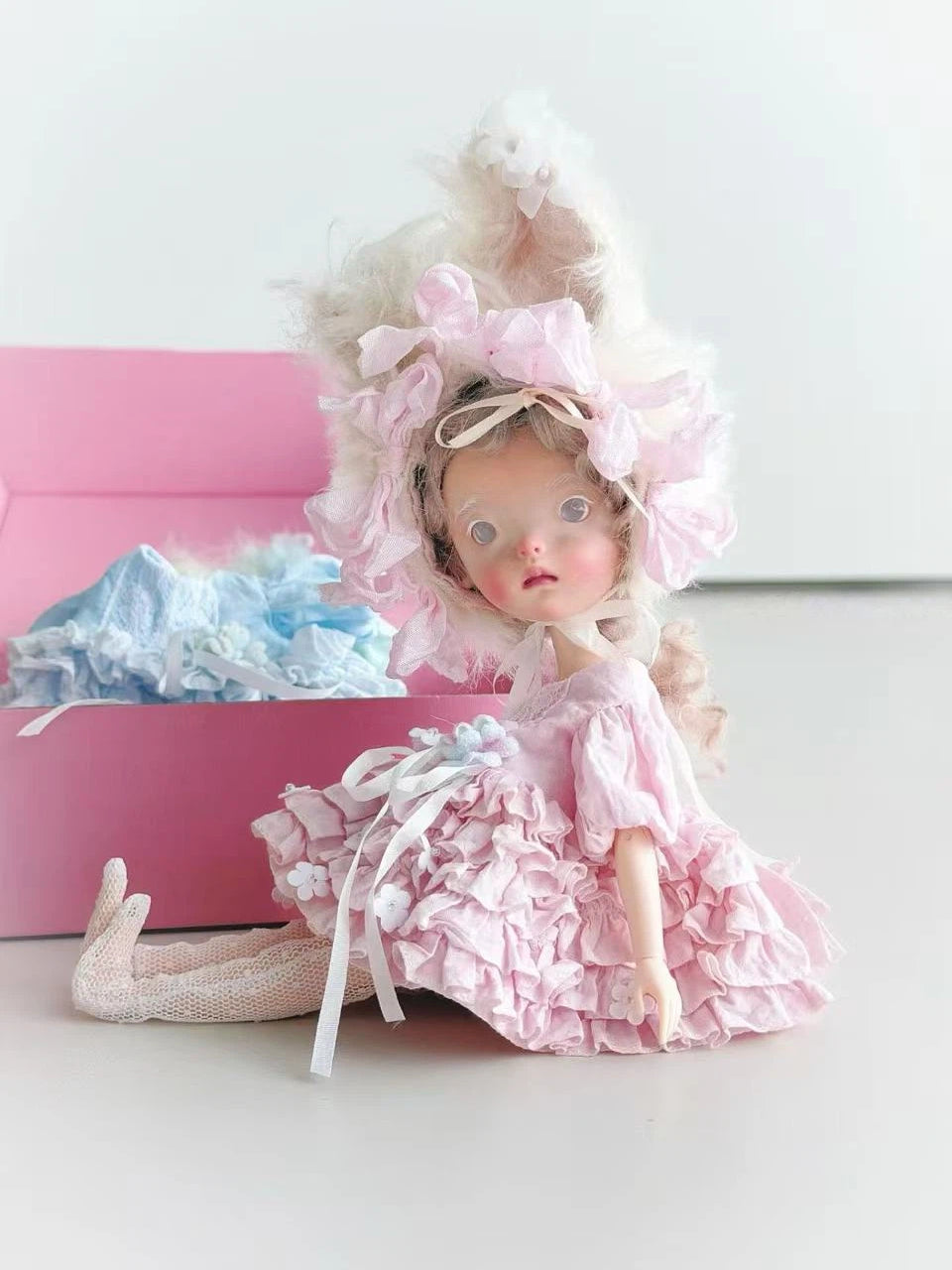 Pink Blue Bunny Blythe 1/6 BJD Set - Handmade Doll Clothes - ToastDoll