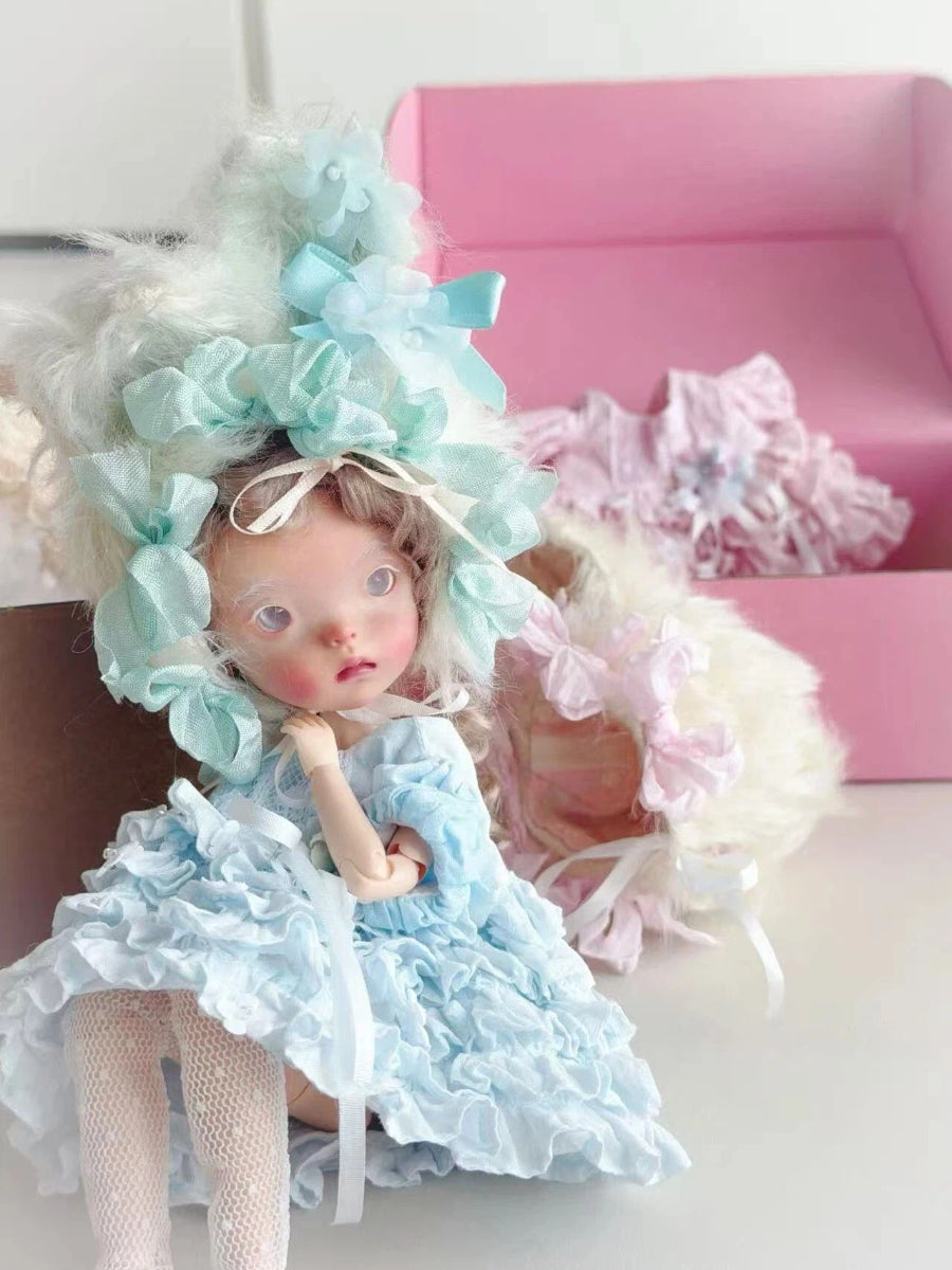 Pink Blue Bunny Blythe 1/6 BJD Set - Handmade Doll Clothes - ToastDoll
