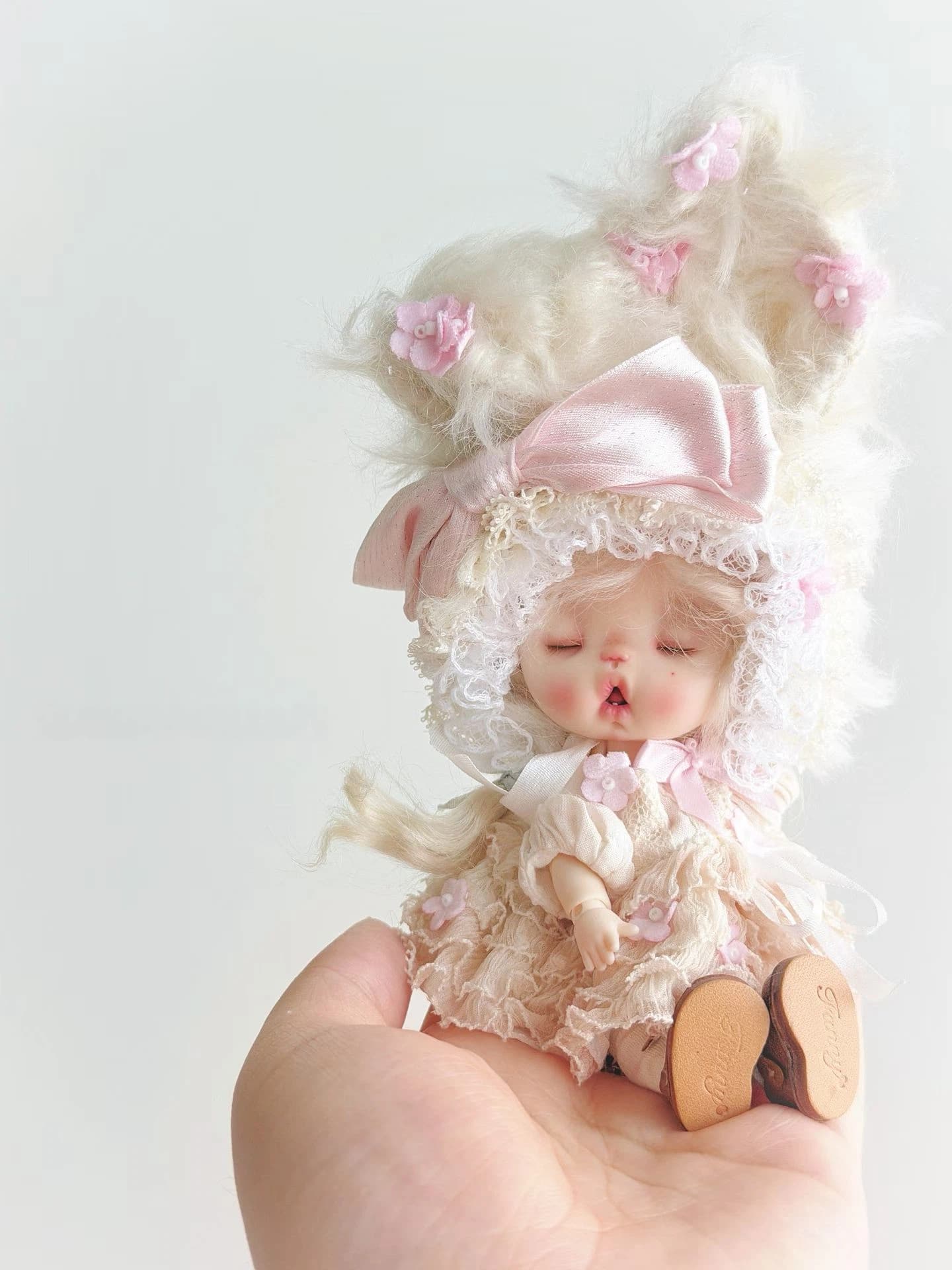 Soft Pink Floral OB11 Outfit - Handmade Doll Clothes - ToastDoll