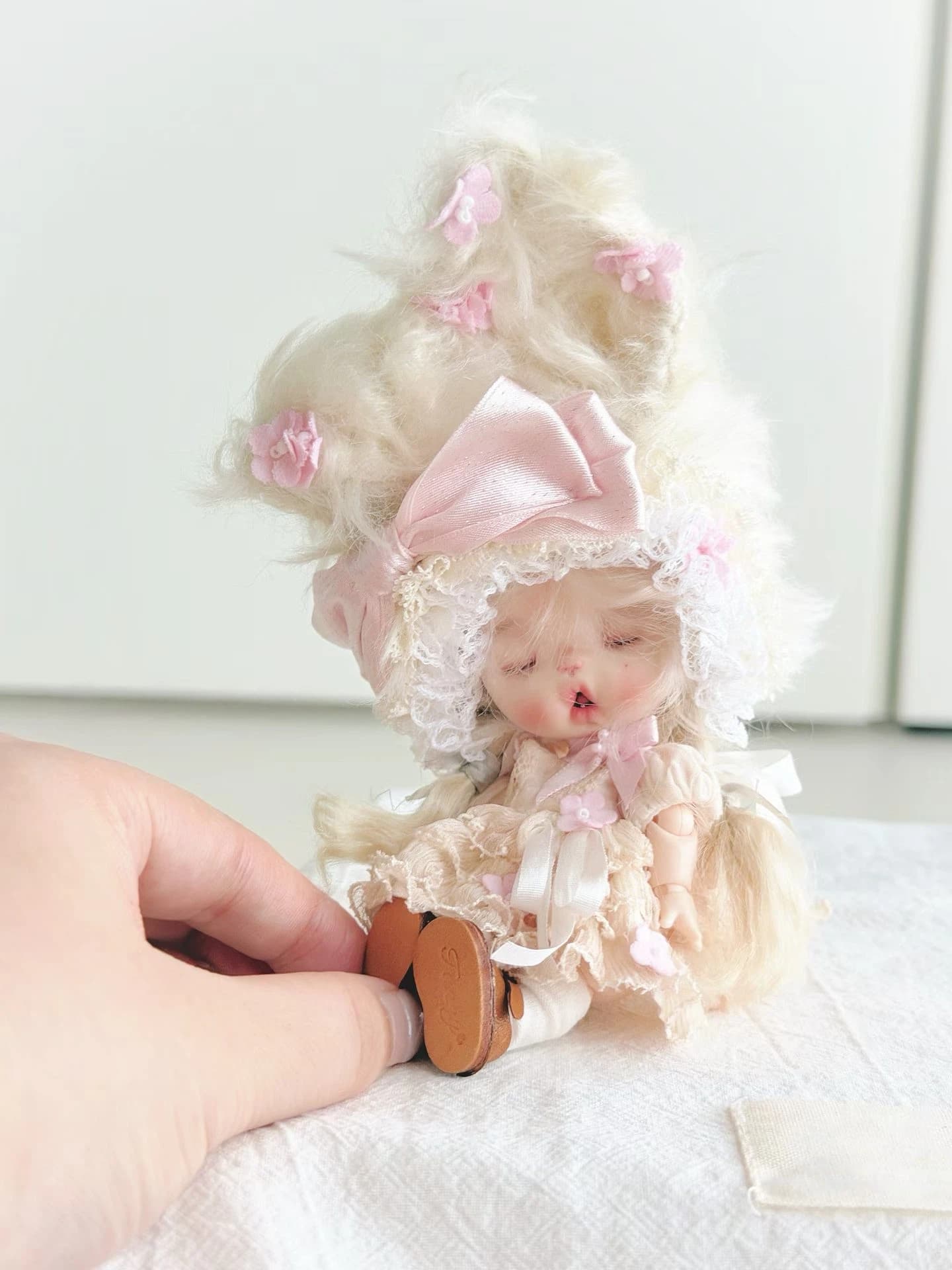 Soft Pink Floral OB11 Outfit - Handmade Doll Clothes - ToastDoll