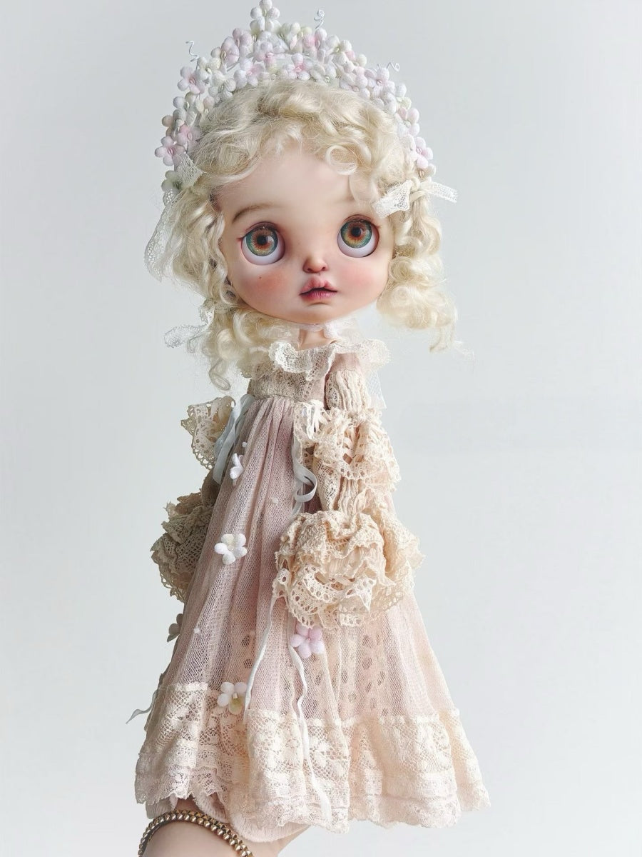 Floral Crown Blythe Set - Handmade Doll Clothes - ToastDoll