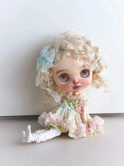 Soft Pink Green Blythe 1/6 BJD Set - Handmade Doll Clothes - ToastDoll