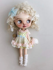 Soft Pink Green Blythe 1/6 BJD Set - Handmade Doll Clothes - ToastDoll