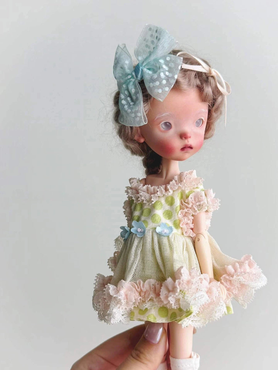 Soft Pink Green Blythe 1/6 BJD Set - Handmade Doll Clothes - ToastDoll